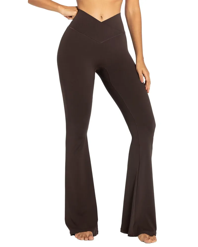 32'' Women's Cross Waist Flared Leggings