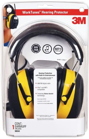 3M TEKK Protection 90541 Ear Muffs, 22 dB NRR, Black/Yellow :EA: QUANTITY: 1