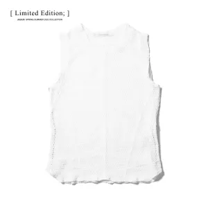 818KNM6 White / Mesh Seamed Vest