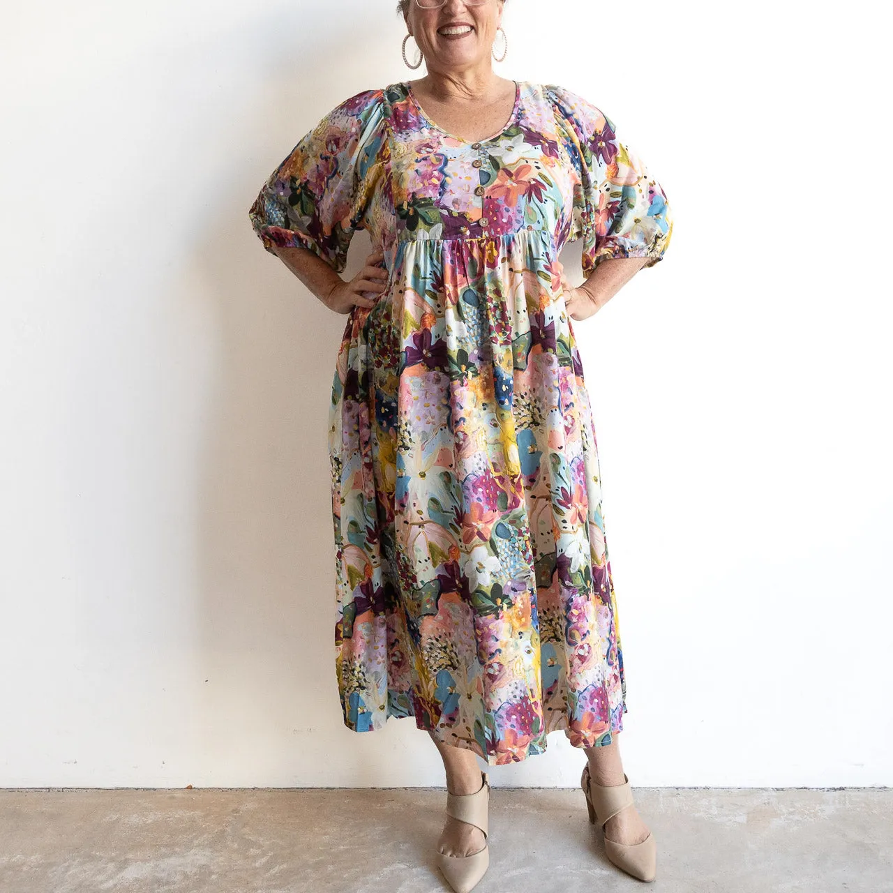 All Seasons Midi Dress - Artwork Floral