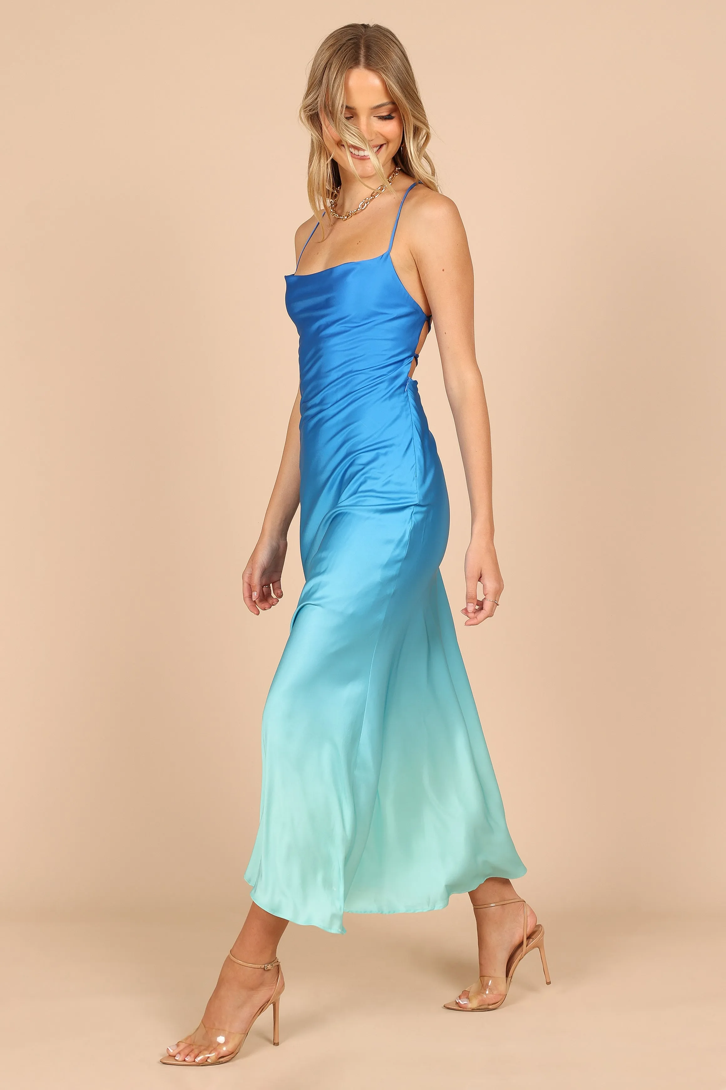 Alle Gradient Midi Slip Dress - Blue