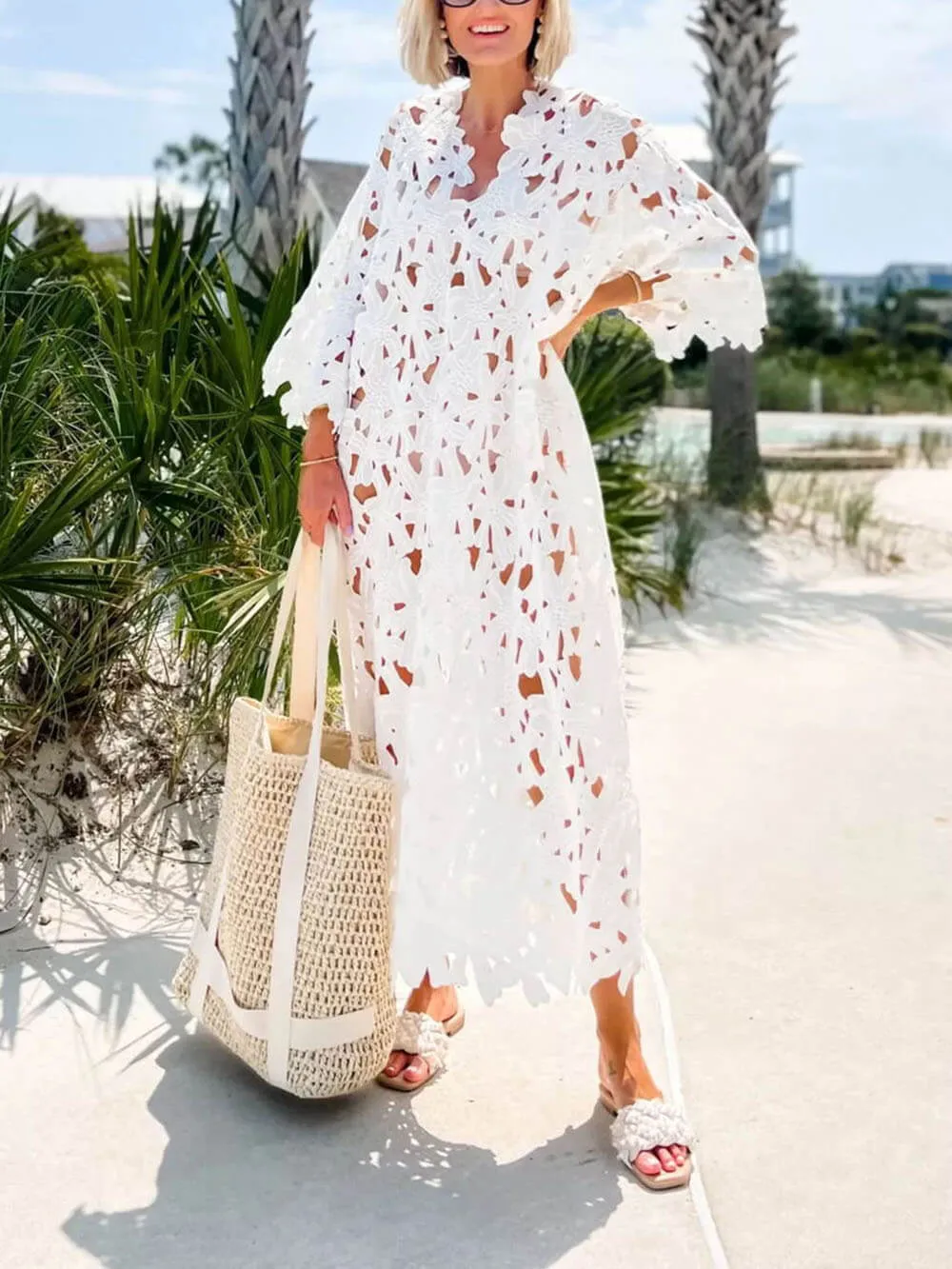 Amalfi - Coast Lace Cover-Up Midi Dress