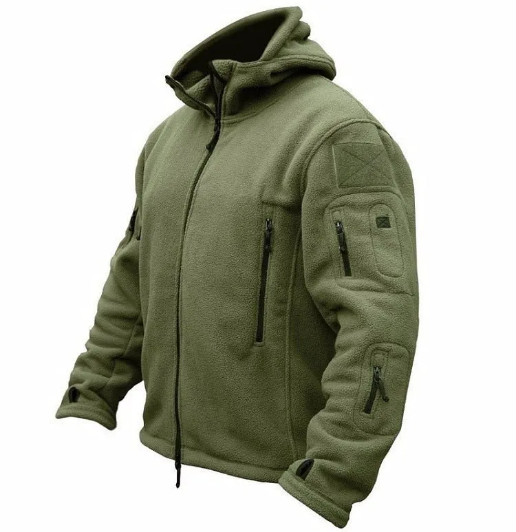 Bonsir Men Winter Thermal Fleece US Military Tactical Jacket Outdoors Sports Hooded Coat Hiking Hunting Combat Camping Army Soft Shell