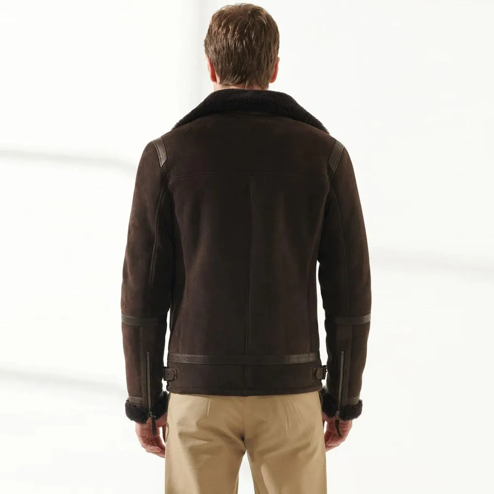 Brown Aviator Shearling Jacket