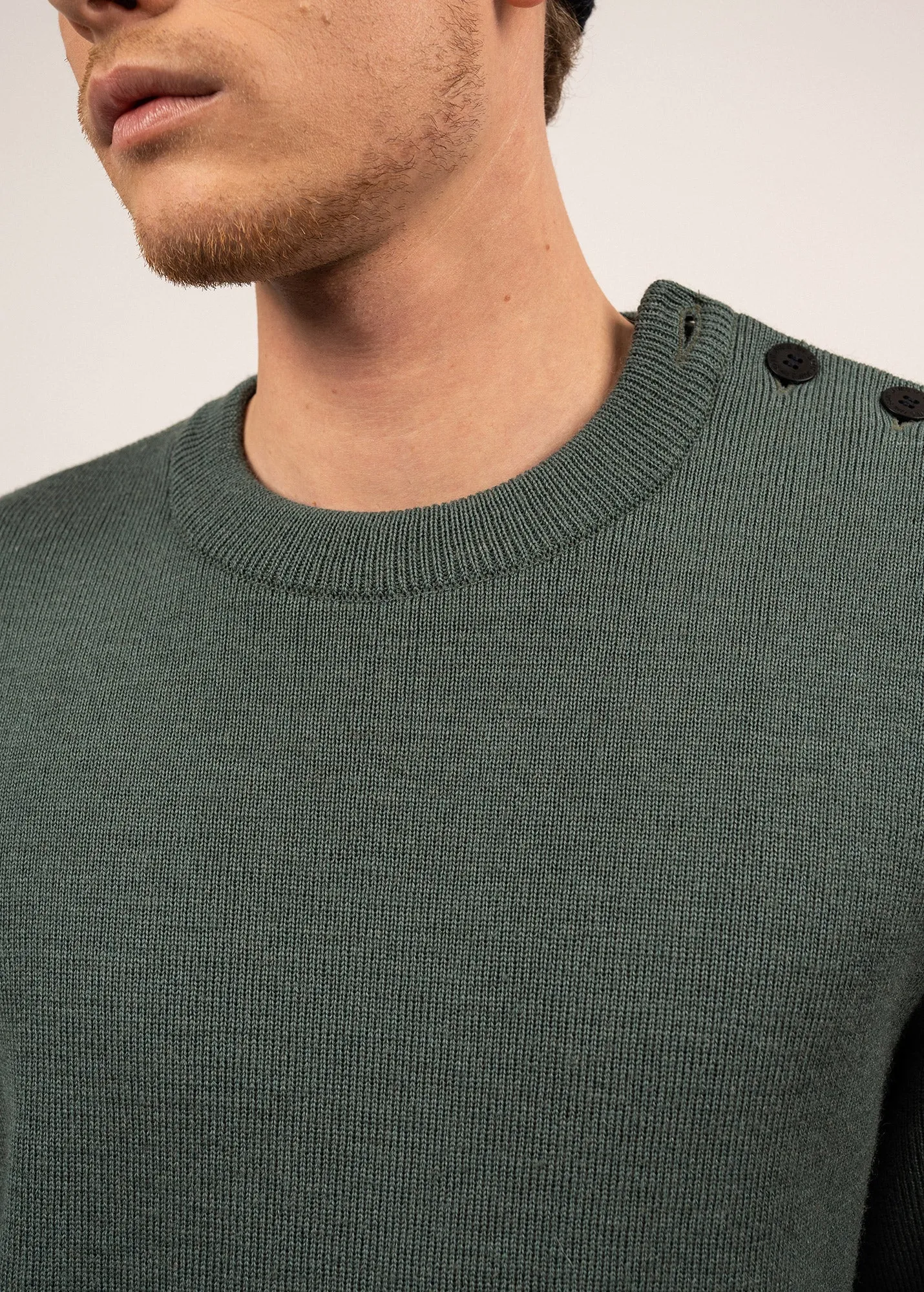 Cancale sailor jumper - regular fit, in pure new wool (VEGETAL)