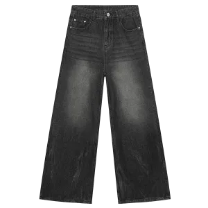 Charcoal Fade Wide-Leg Jeans