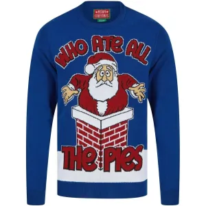 Christmas Who Ate All The Pies Mens Jumper - Blue