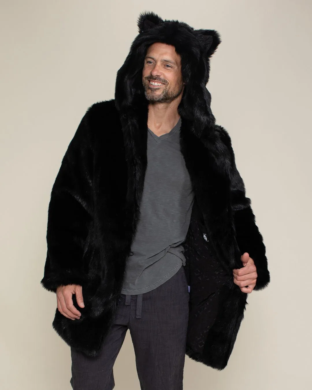 Classic Men's Faux Fur Coat | Black Panther