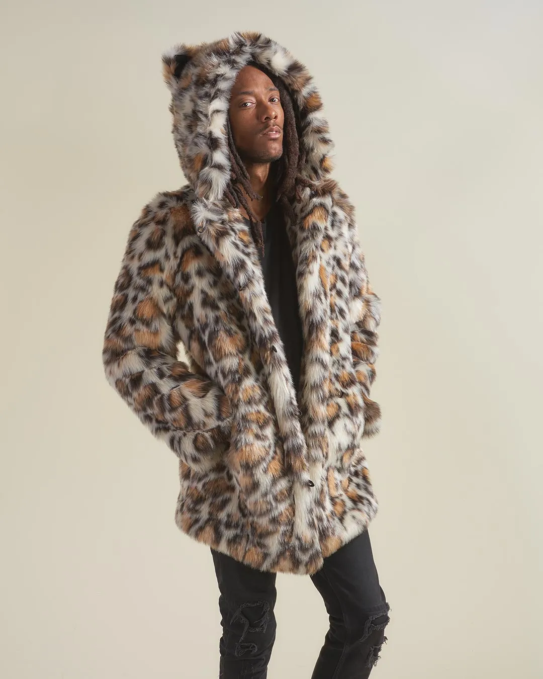 Clouded Leopard Classic Faux Fur Coat | Men's