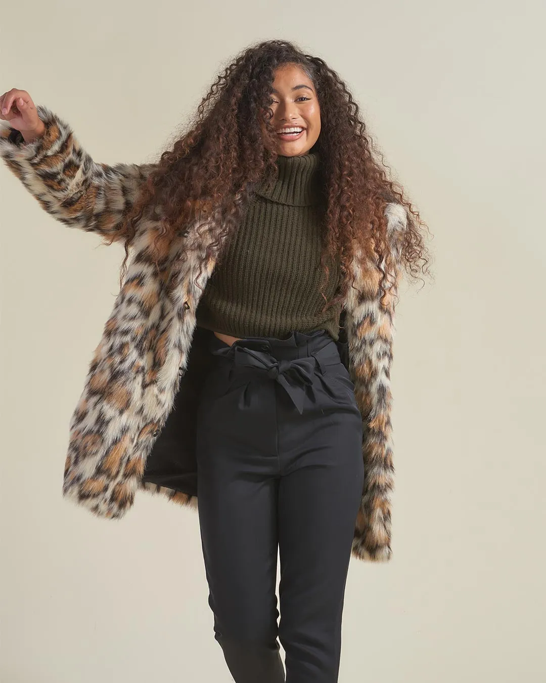 Clouded Leopard Classic Faux Fur Coat | Women's