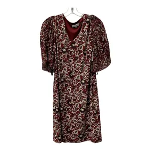 Dress Casual Midi By Calvin Klein In Maroon, Size:M