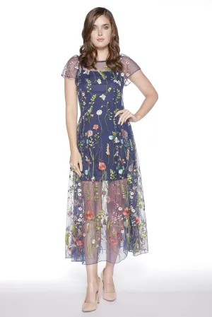 Erika Dress - Navy Floral