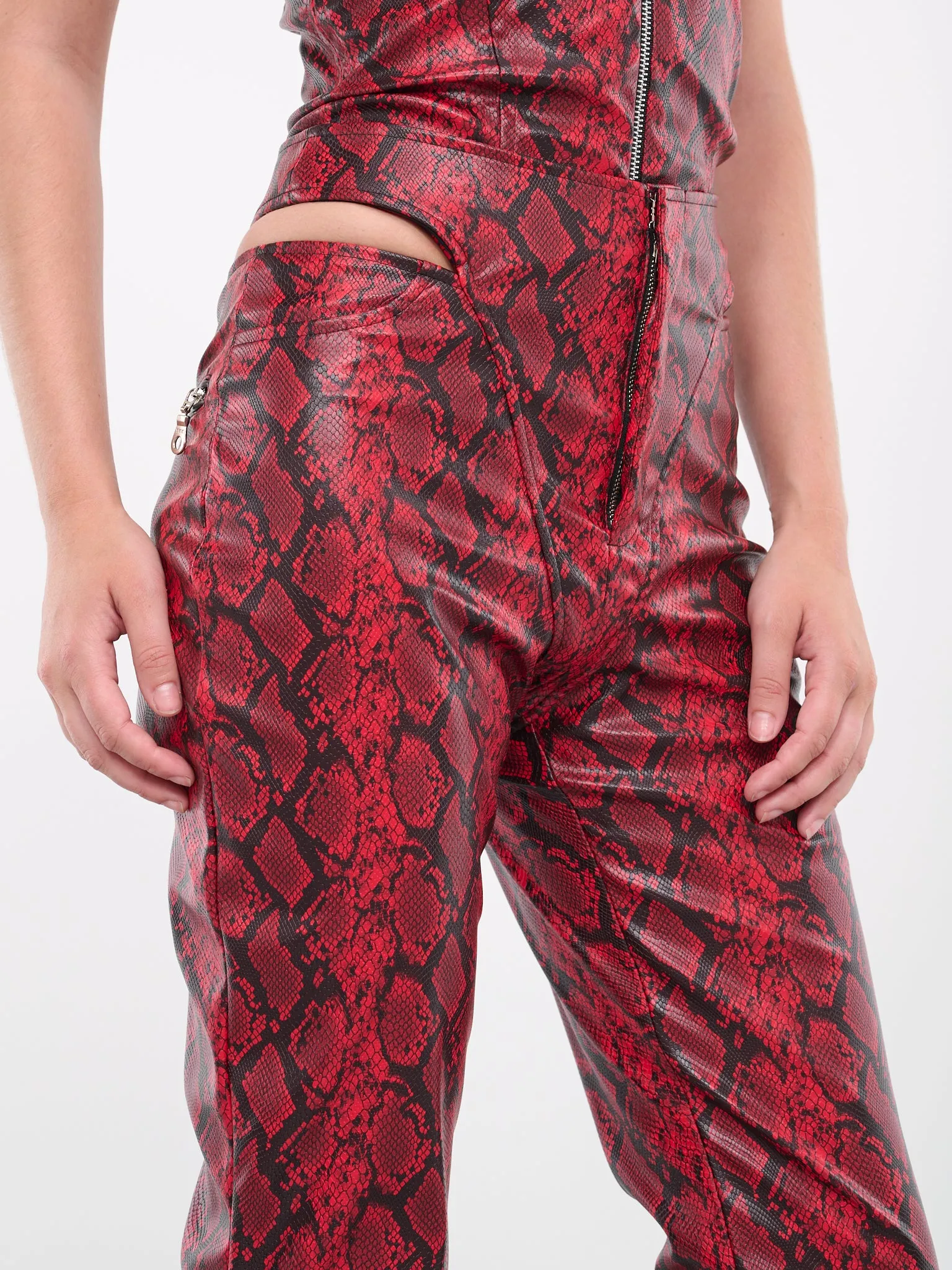 Faux-Leather Trousers (P01-610-BLOOD-RED)