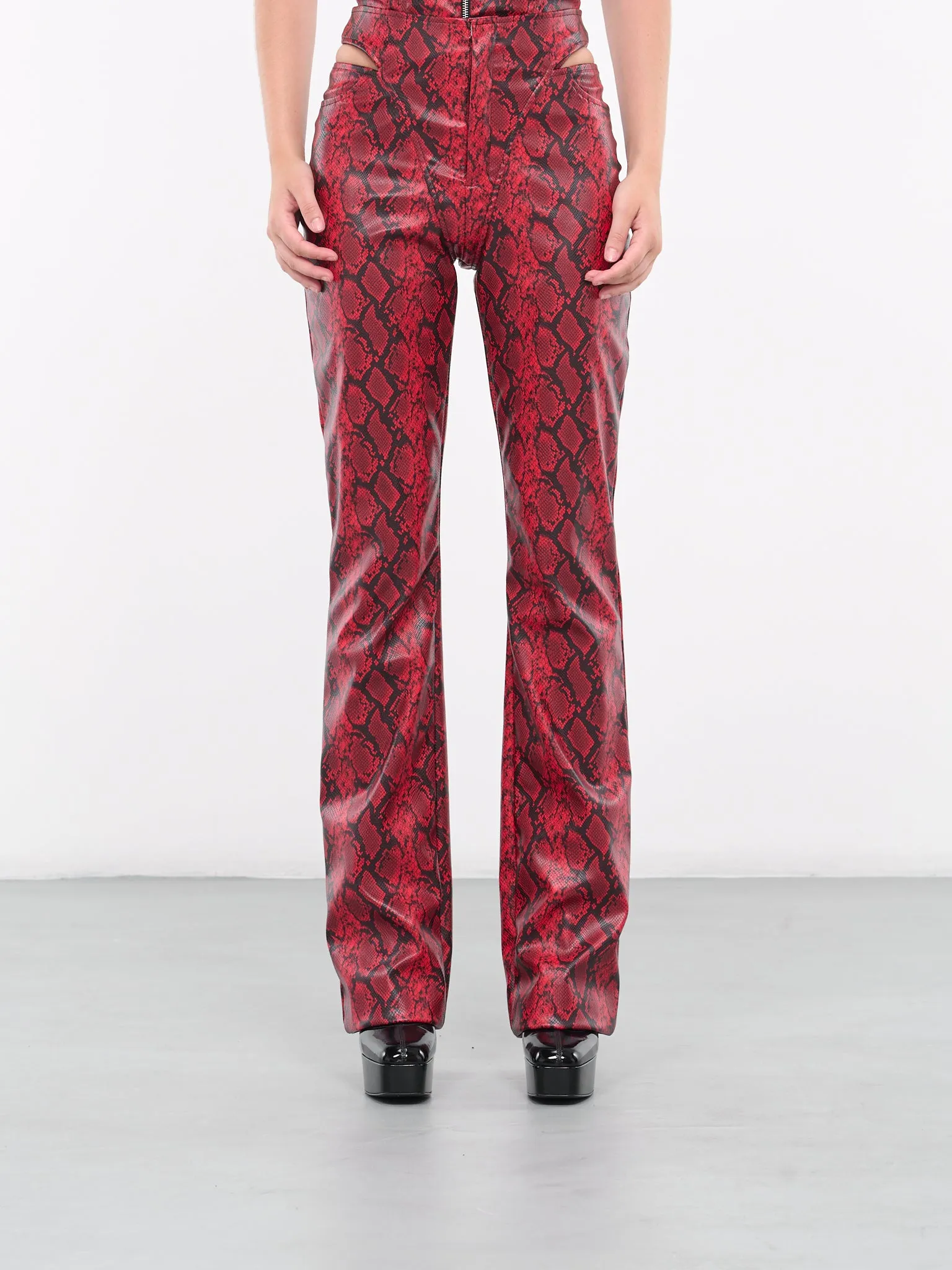 Faux-Leather Trousers (P01-610-BLOOD-RED)