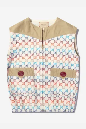 Gucci Girls Canvas GG Jacquard Gilet