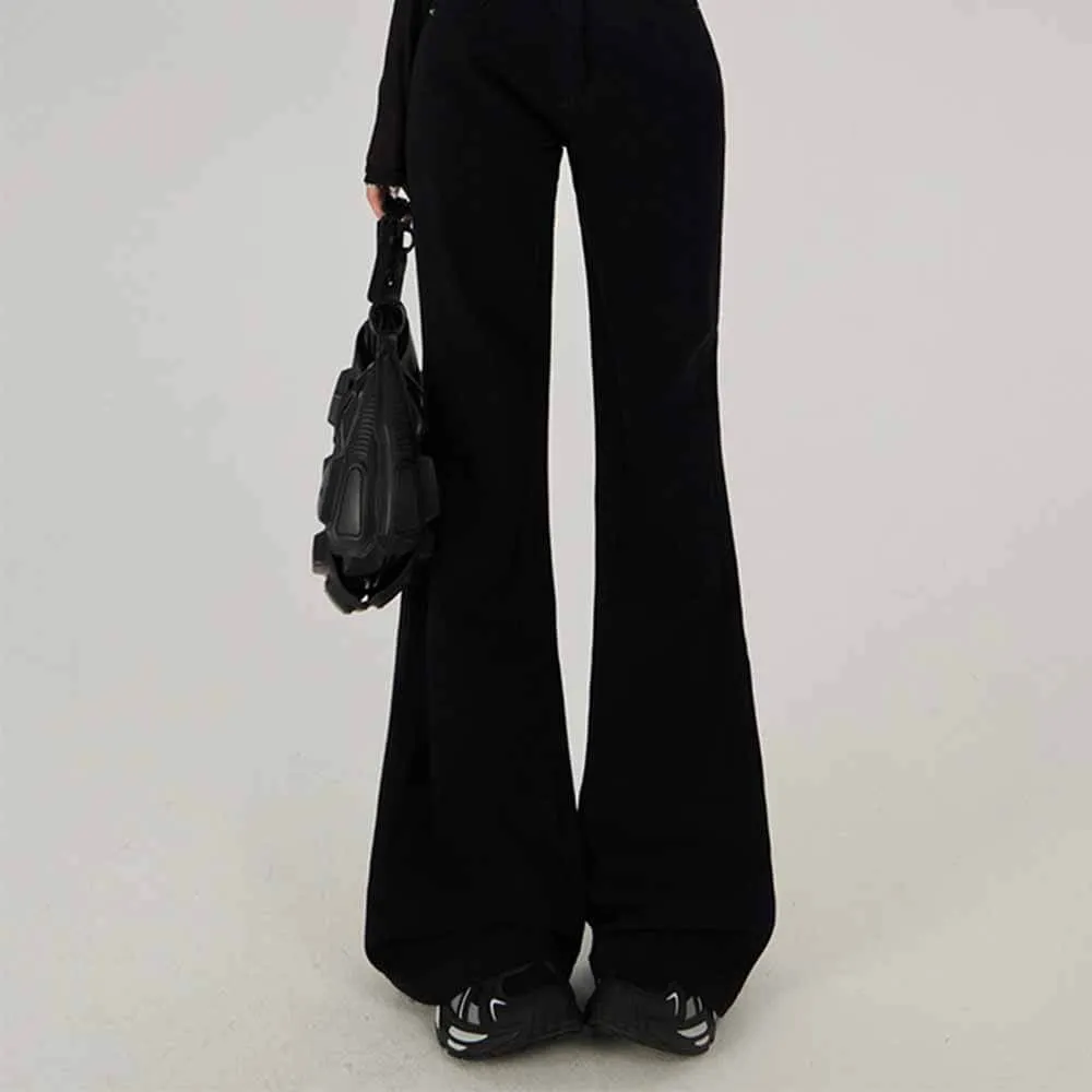 High Waist Flared Solid Color Pants