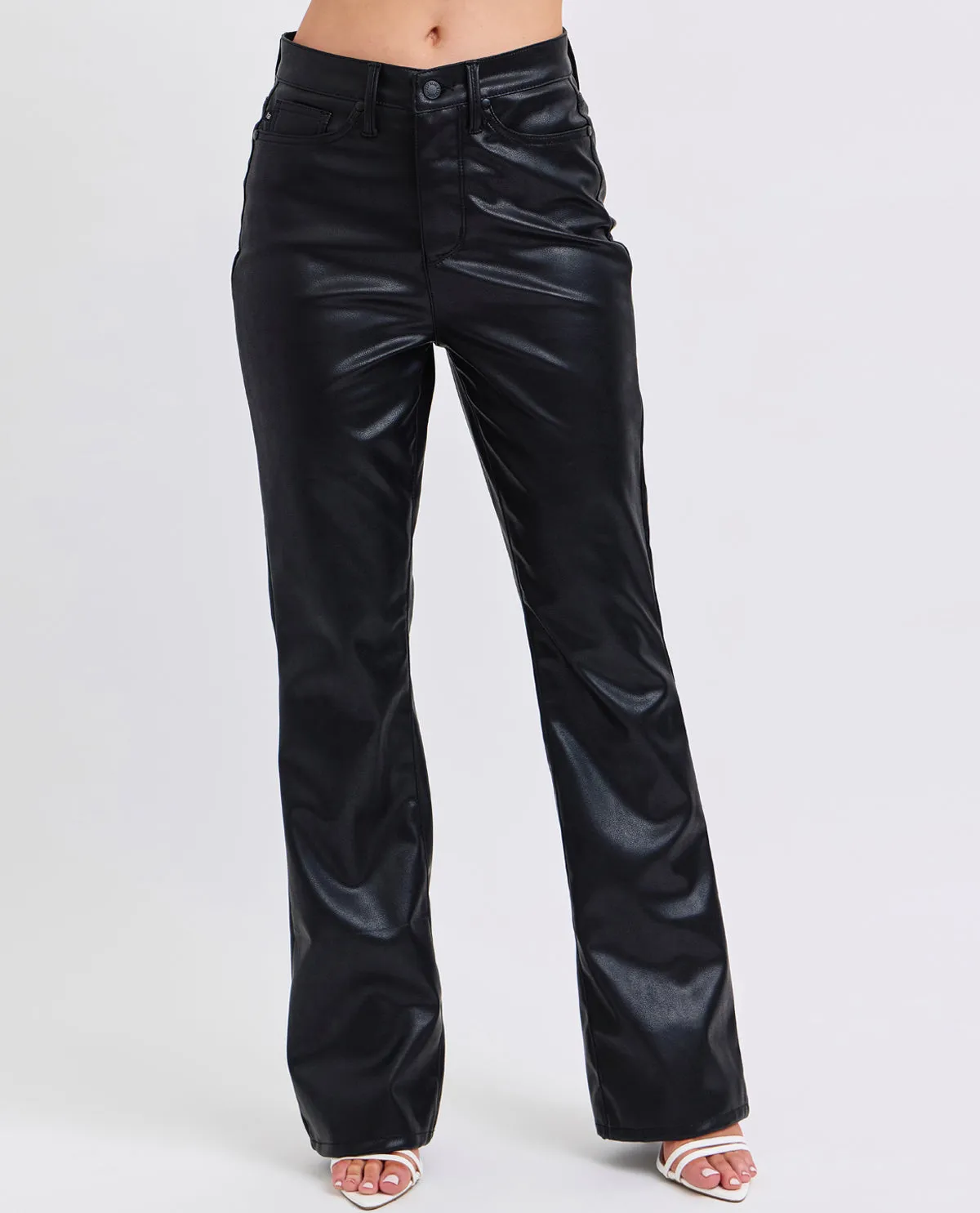 Judy Blue Plus High Waist Faux Leather Bootcut Pant