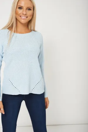 Knitted Jumper In Blue Ex-Branded