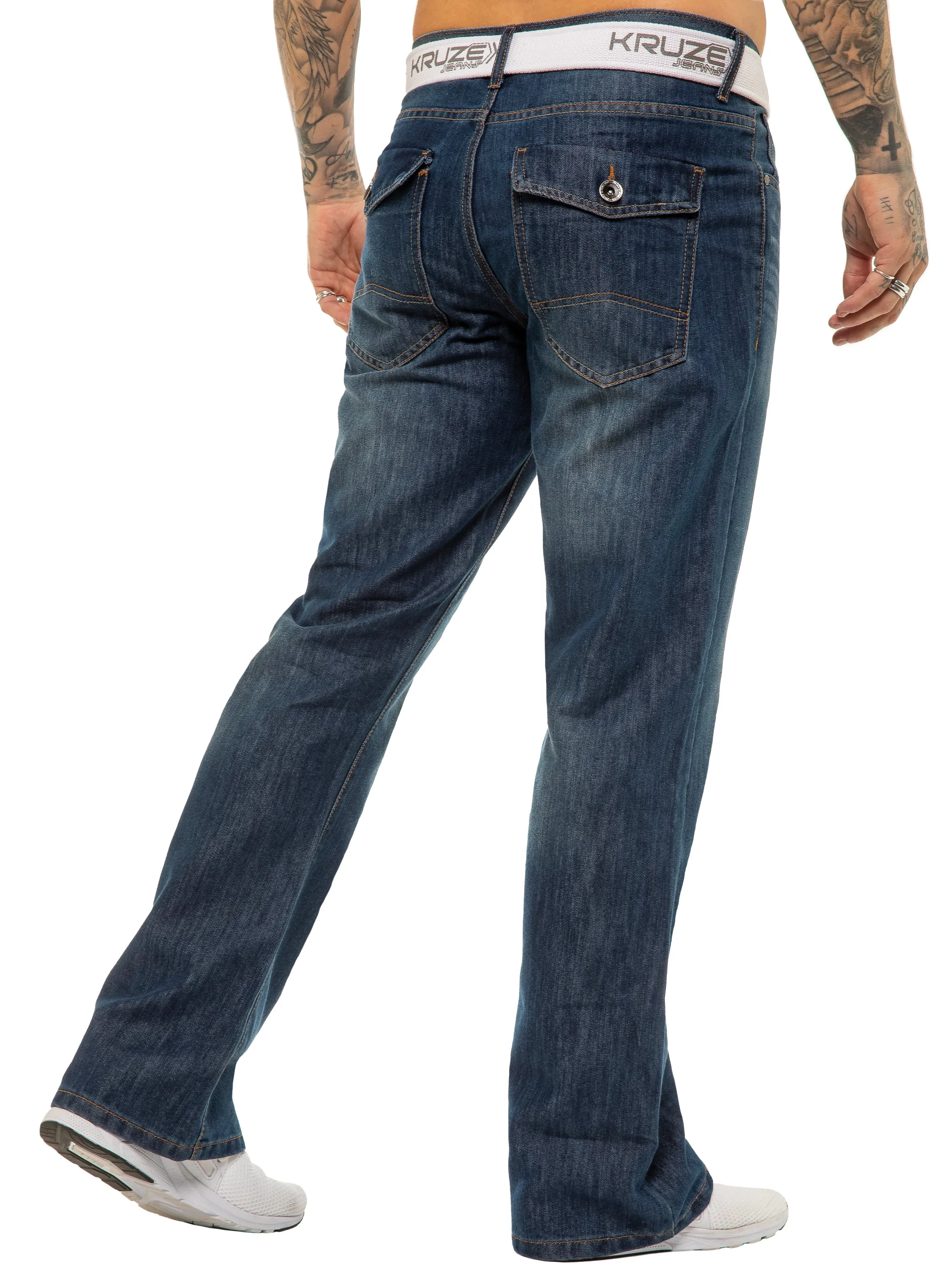 Kruze | Mens Bootcut Denim Jeans