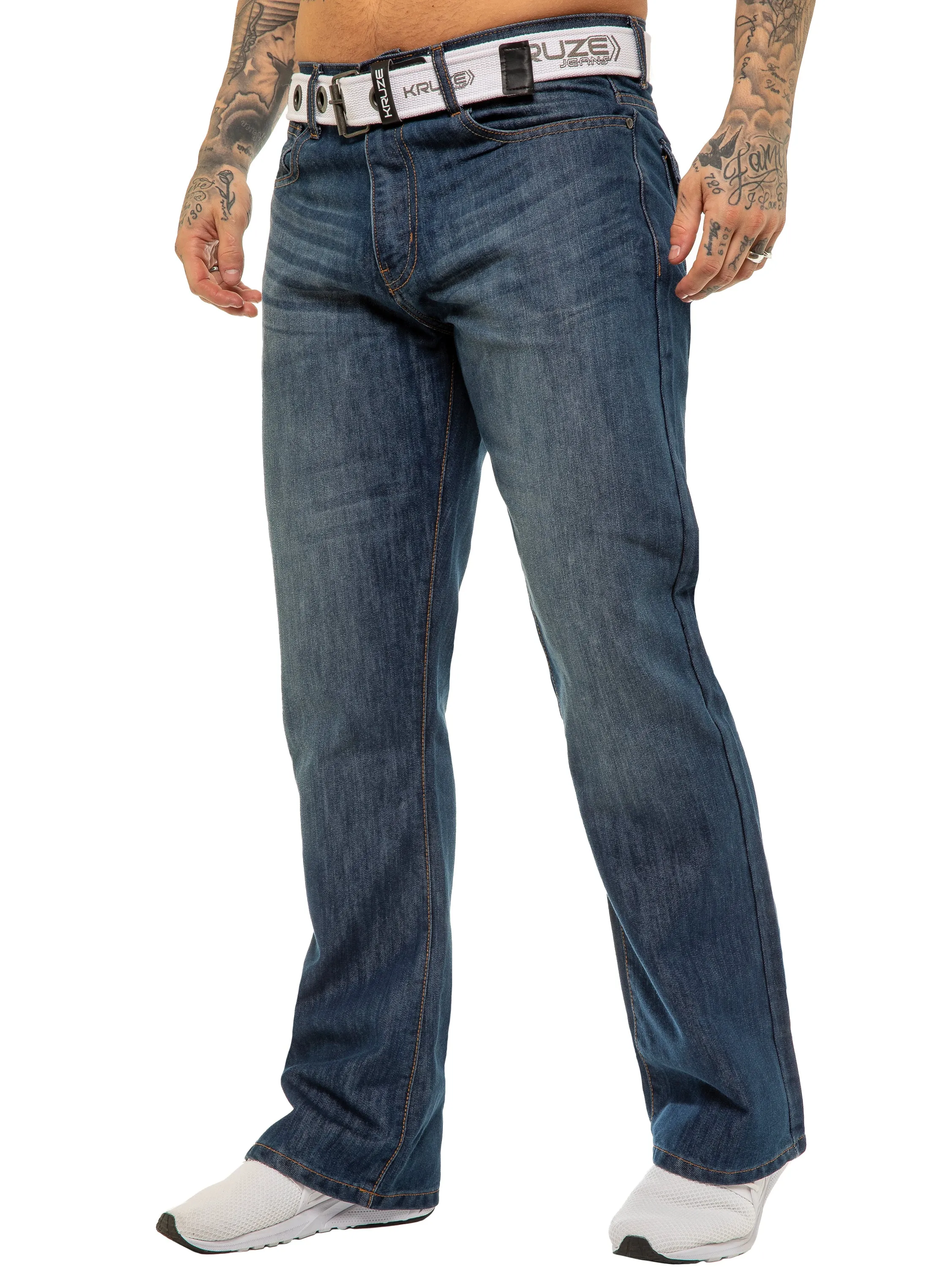 Kruze | Mens Bootcut Denim Jeans