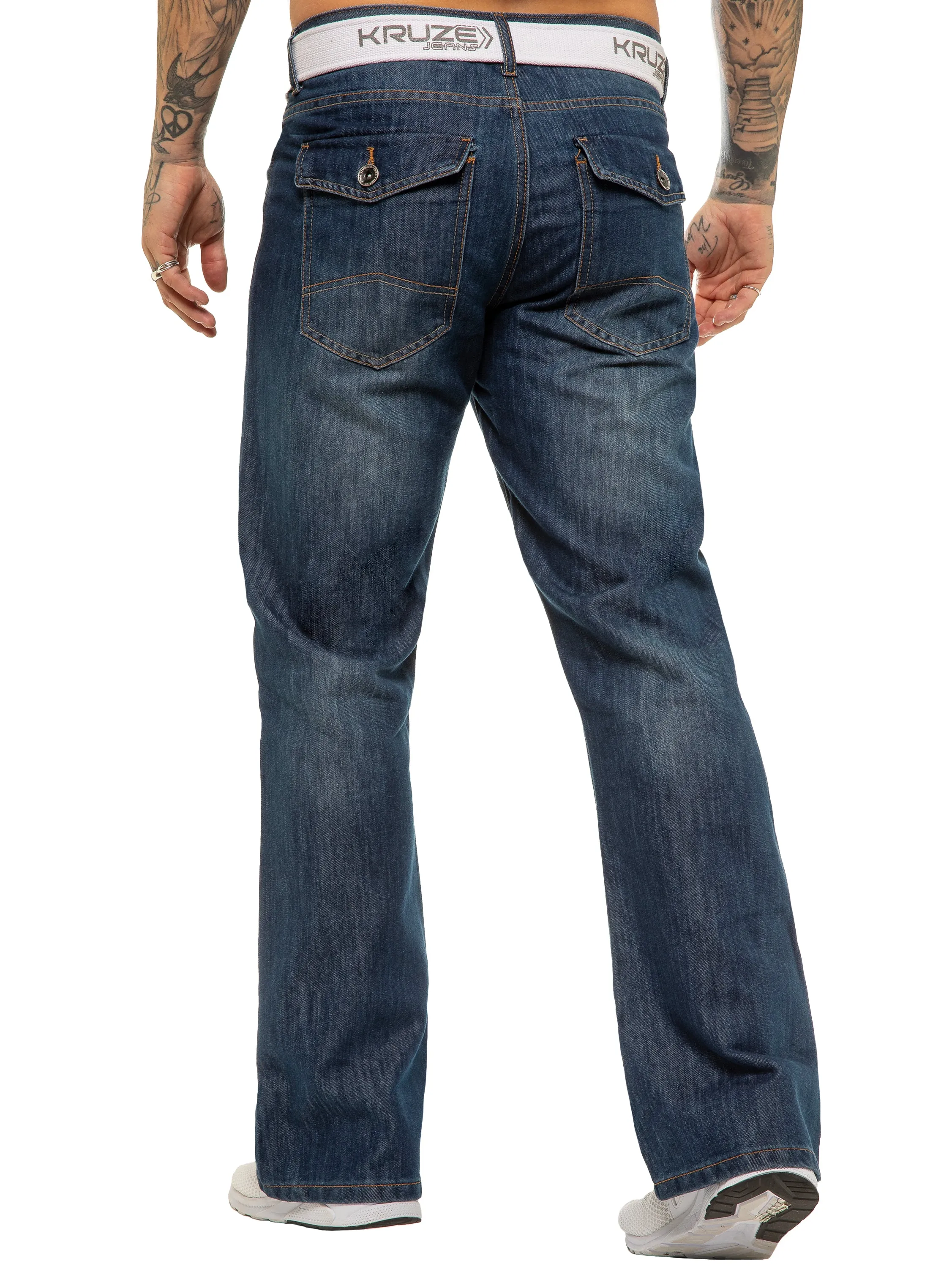 Kruze | Mens Bootcut Denim Jeans