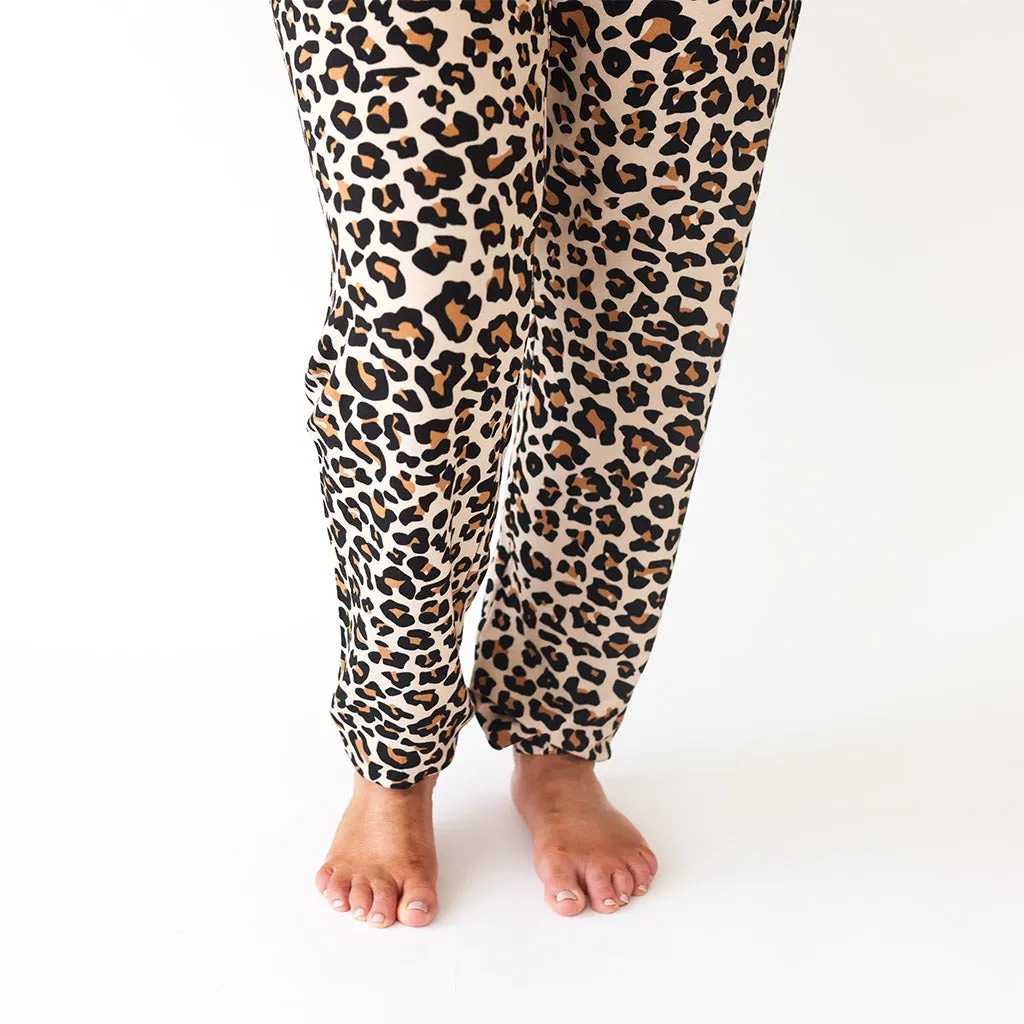 Lana Leopard Tan Women's French Terry Joggers