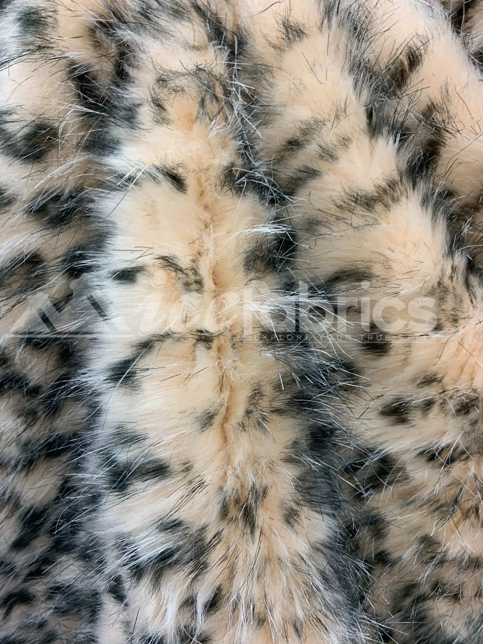 Long Pile Fake Animal Leopard Faux Fur Fabric By The Yard | Fur Material