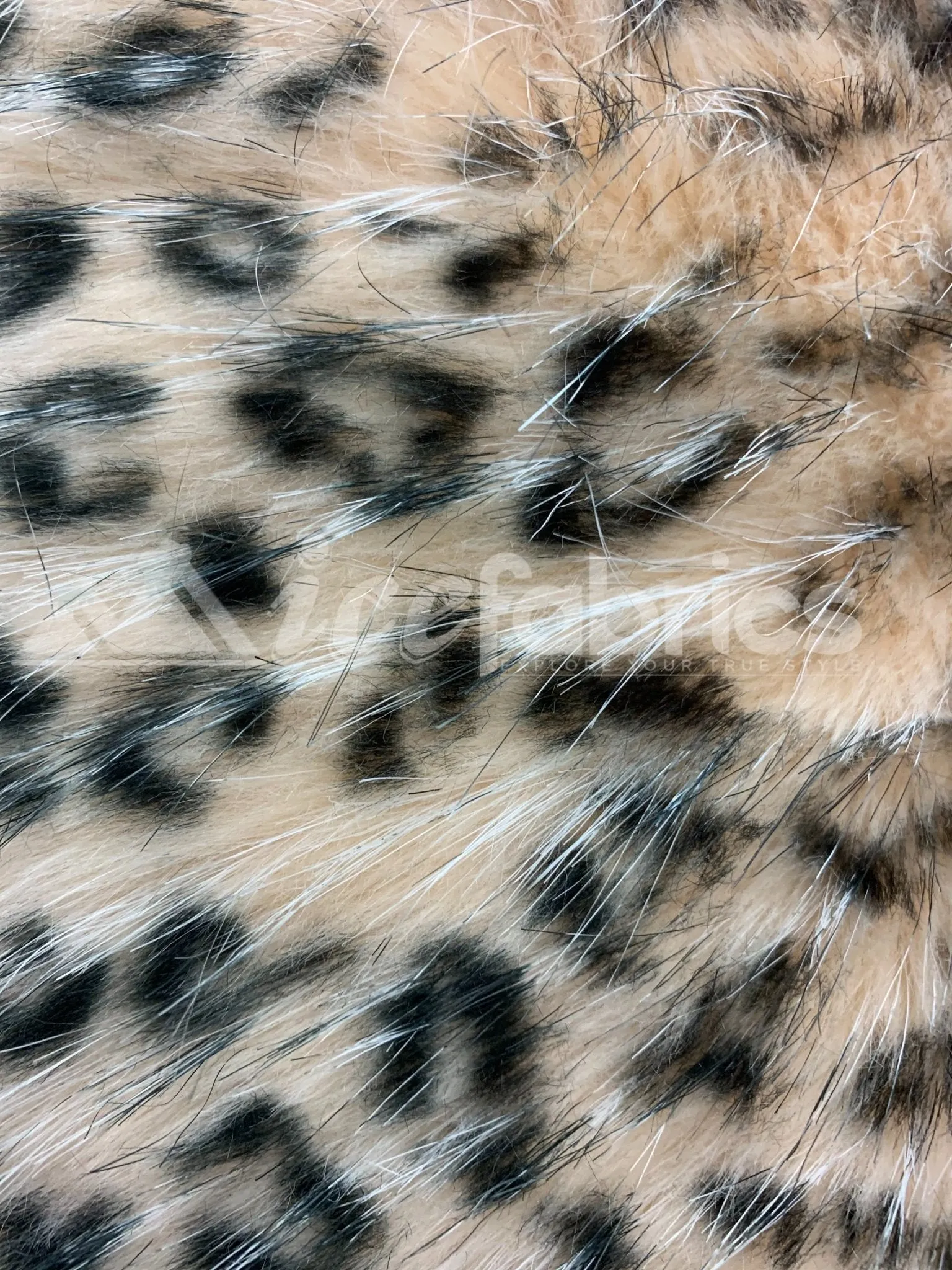 Long Pile Fake Animal Leopard Faux Fur Fabric By The Yard | Fur Material