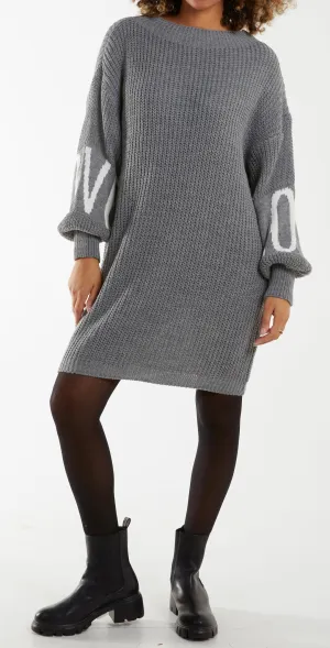 Love Sleeve Jumper dress (3 Colours)