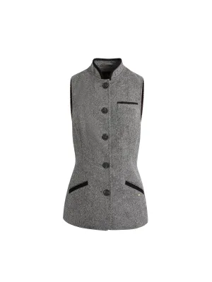 Madeline Gilet - Monochrome Herringbone