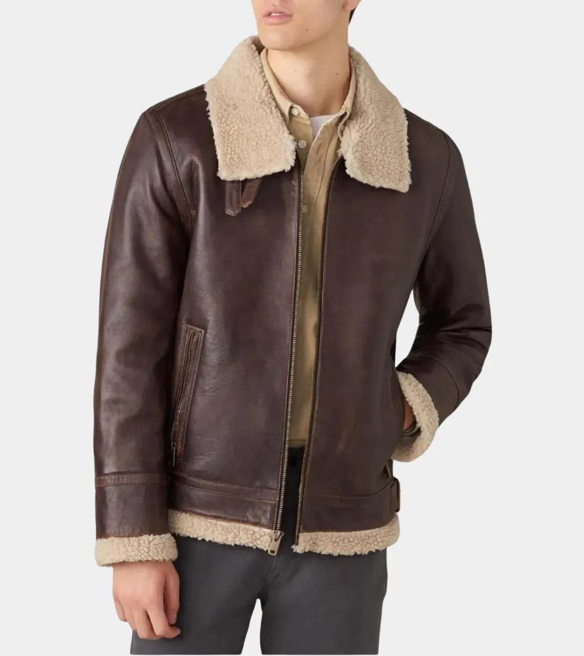 Mathew Men's Shearling Leather Jacket