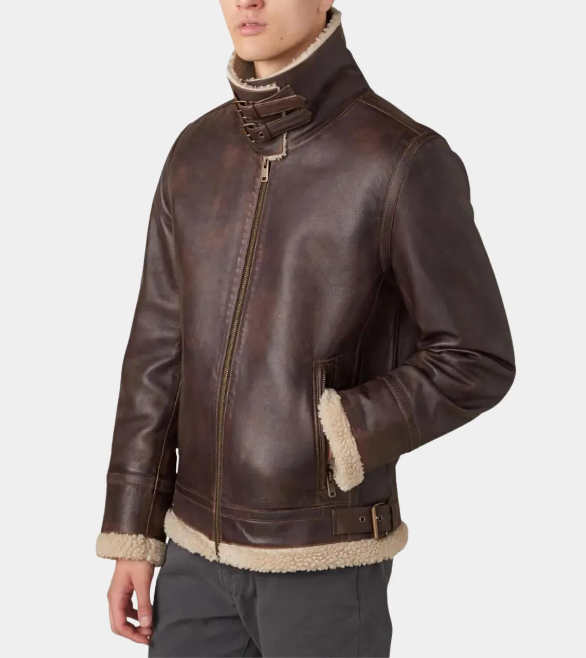 Mathew Men's Shearling Leather Jacket