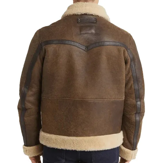 Men's Brown Sheepskin Leather Jacket