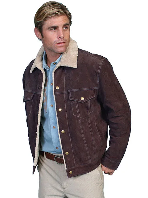 Men's Leather Jacket Collection: Scully Casual Suede w Faux Fur