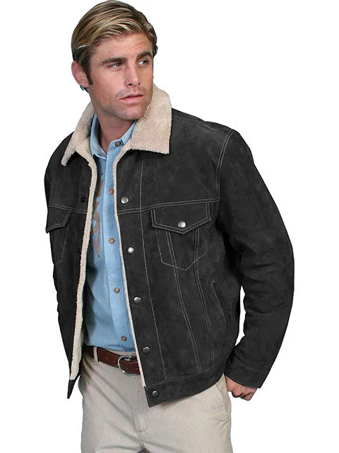 Men's Leather Jacket Collection: Scully Casual Suede w Faux Fur