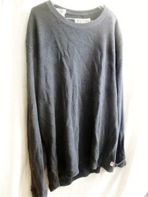 MENS LUCKY BRAND 80318 Thermal Long Sleeve Shirt Tee Top GRAY XL Crewneck Sexy