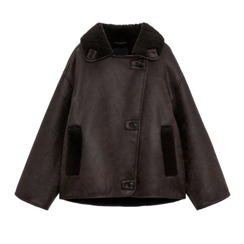 Naomi Shearling-Lined Aviator Jacket