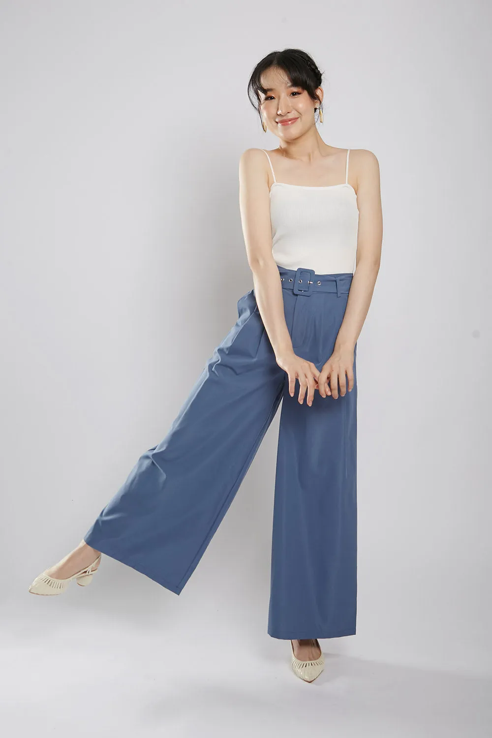 Rivka Tailored Culottes in Silver Blue