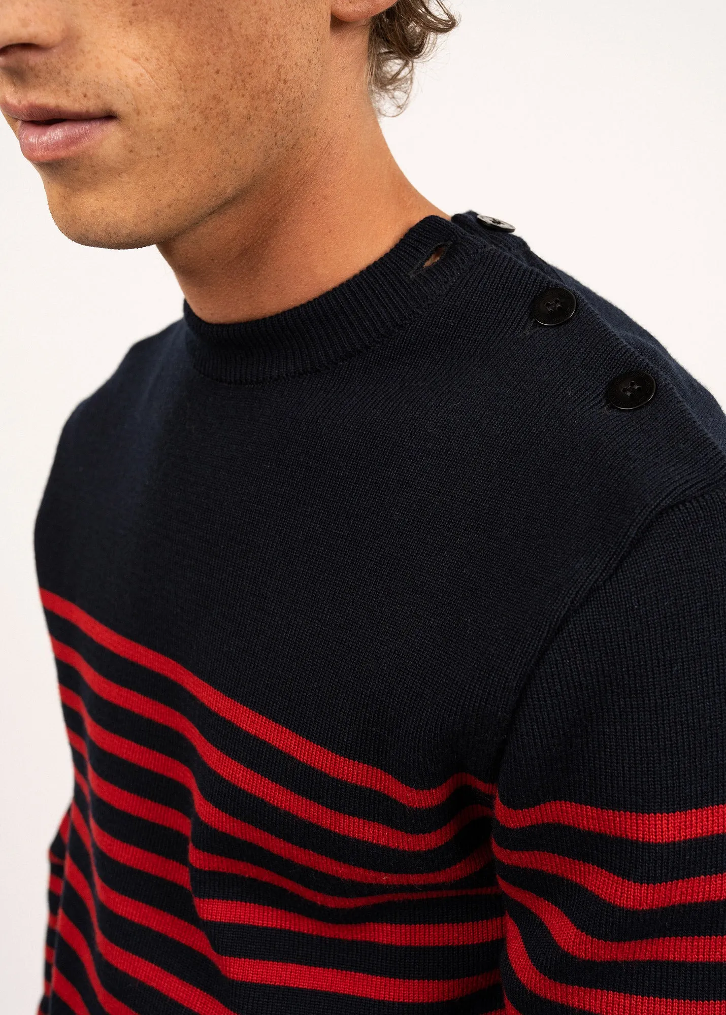 Rochefort striped sailor jumper - slim fit, in merino wool (NAVY/MEDOC)