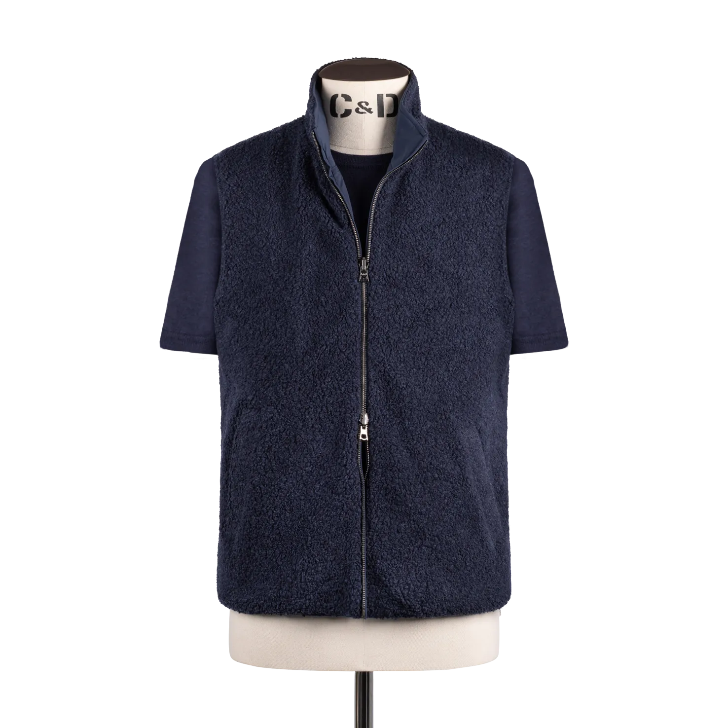 Technical Zip Gilet in Navy