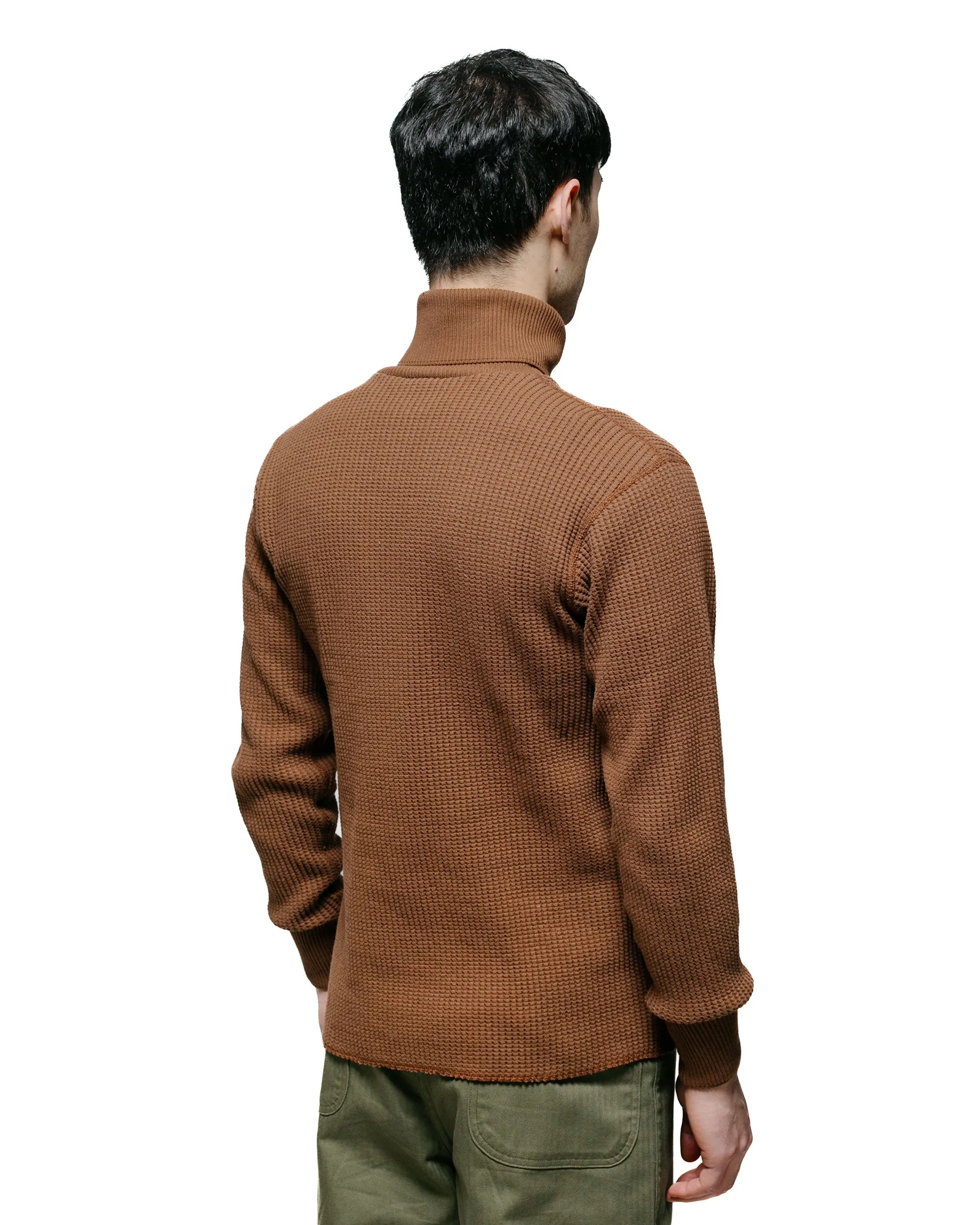 The Real McCoy's MC23110 High Neck Thermal Shirt Brown