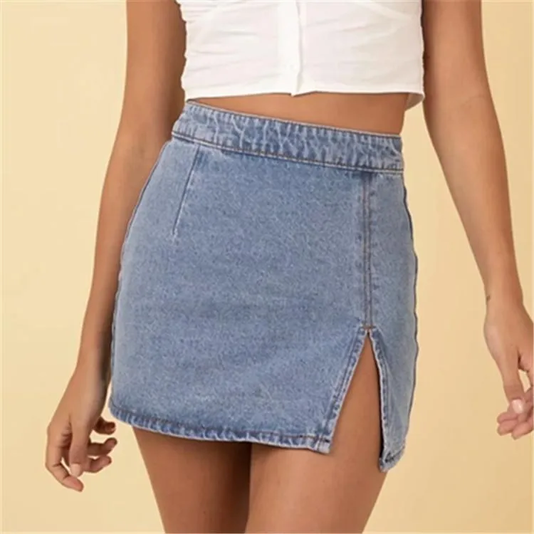 Women High Waist Denim Skirt