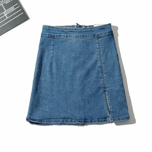 Women High Waist Denim Skirt