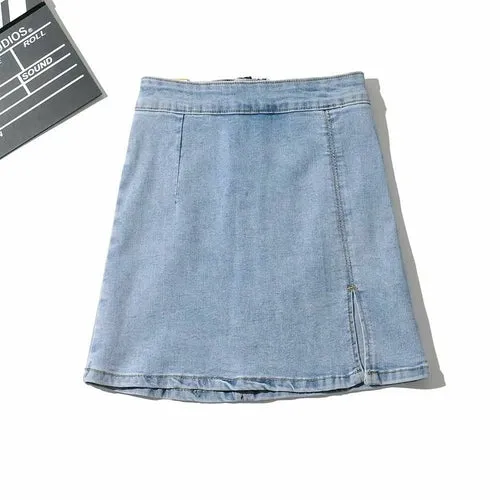 Women High Waist Denim Skirt