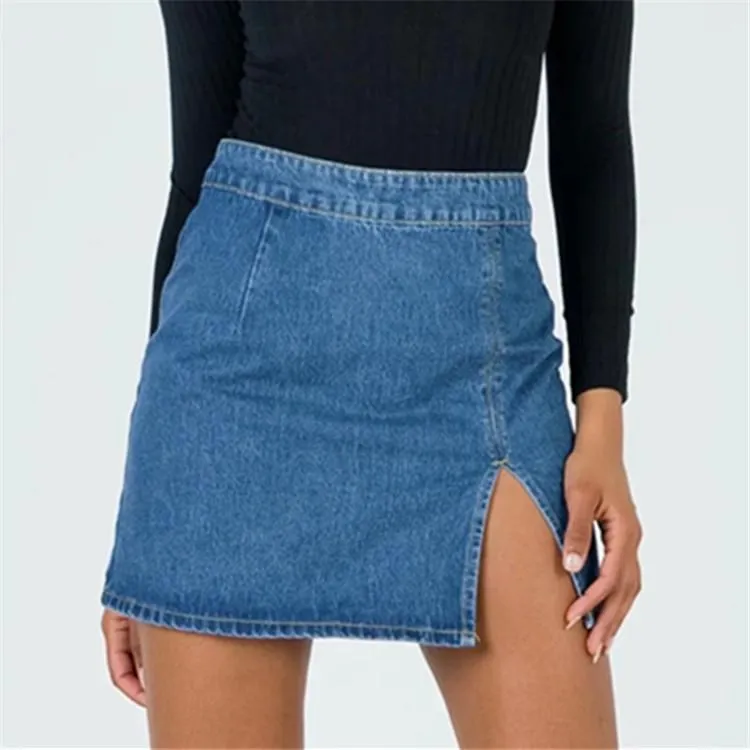 Women High Waist Denim Skirt