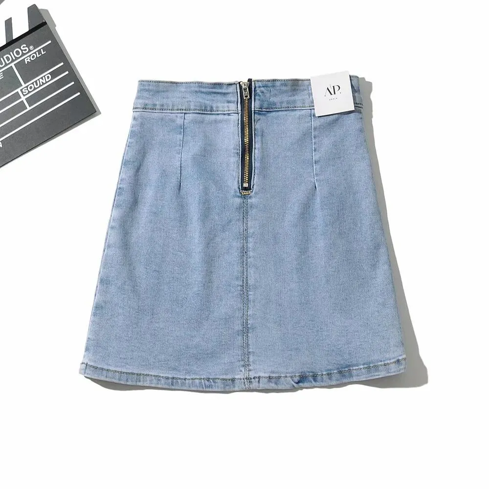 Women High Waist Denim Skirt