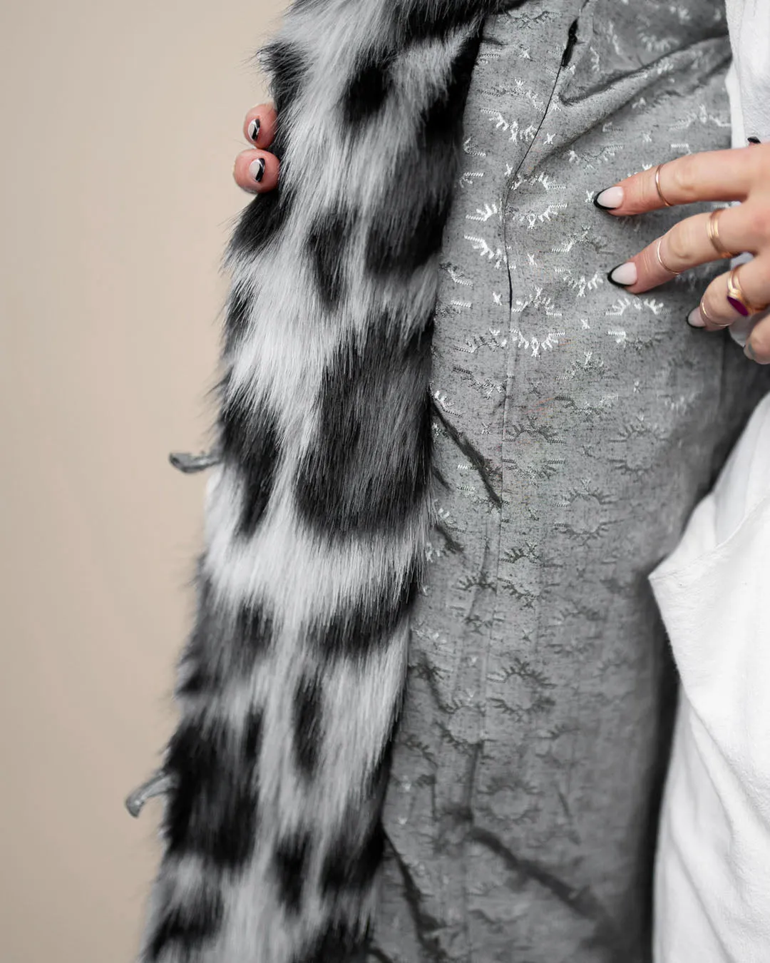 Women's Faux Fur Coat | Himalayan Snow Leopard Print