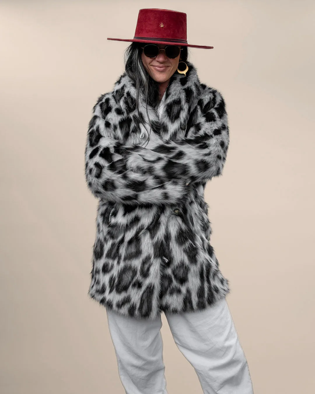 Women's Faux Fur Coat | Himalayan Snow Leopard Print