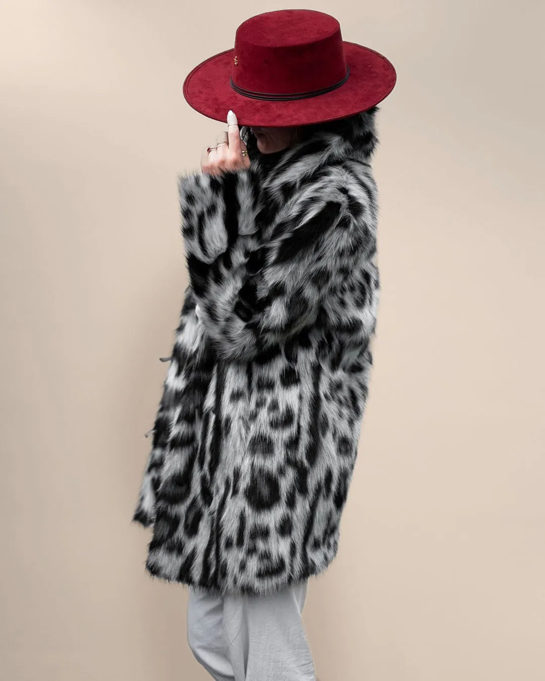 Women's Faux Fur Coat | Himalayan Snow Leopard Print