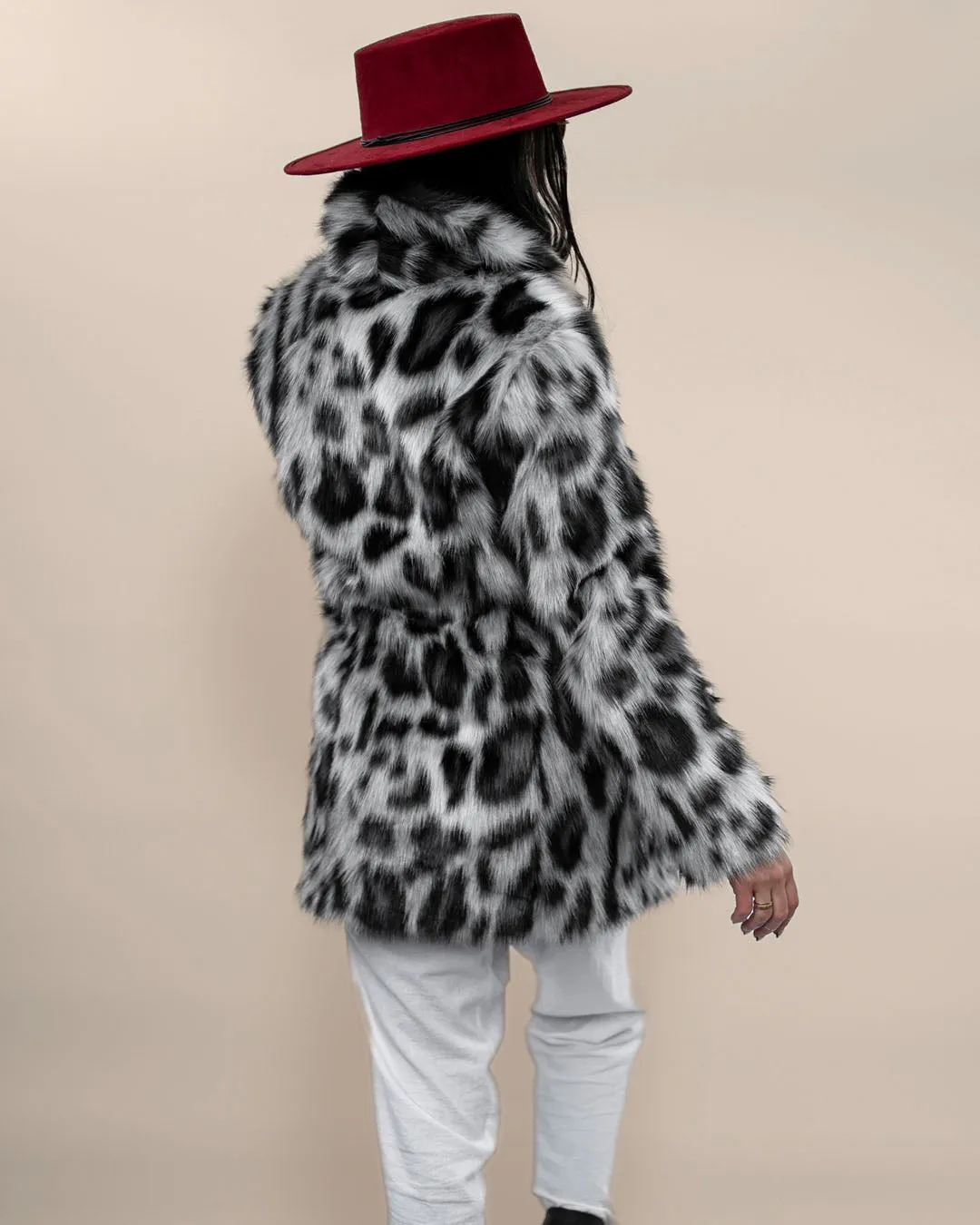 Women's Faux Fur Coat | Himalayan Snow Leopard Print